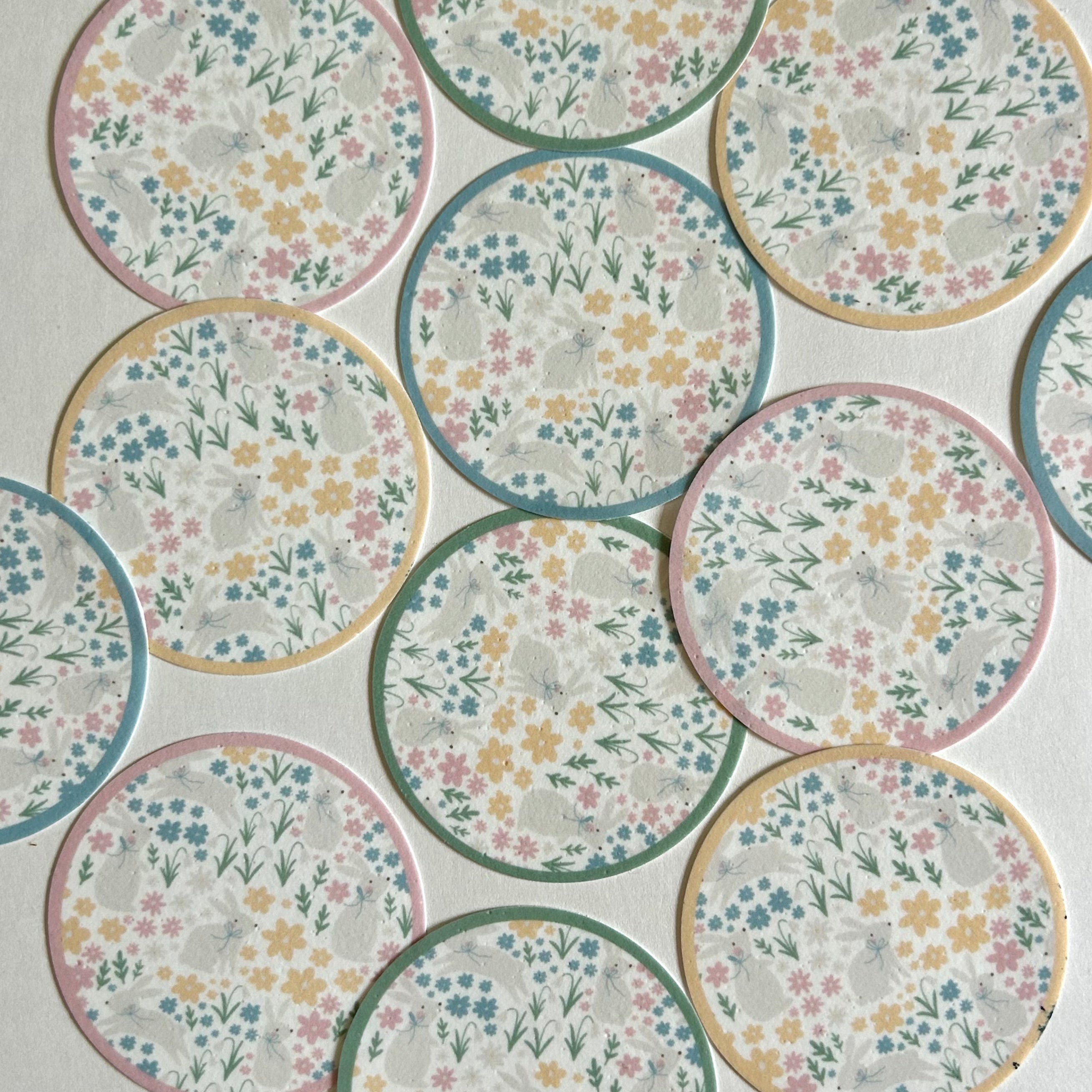 Easter Floral Print Pre-Cut Edible Images (12 Pack, Regular Size)