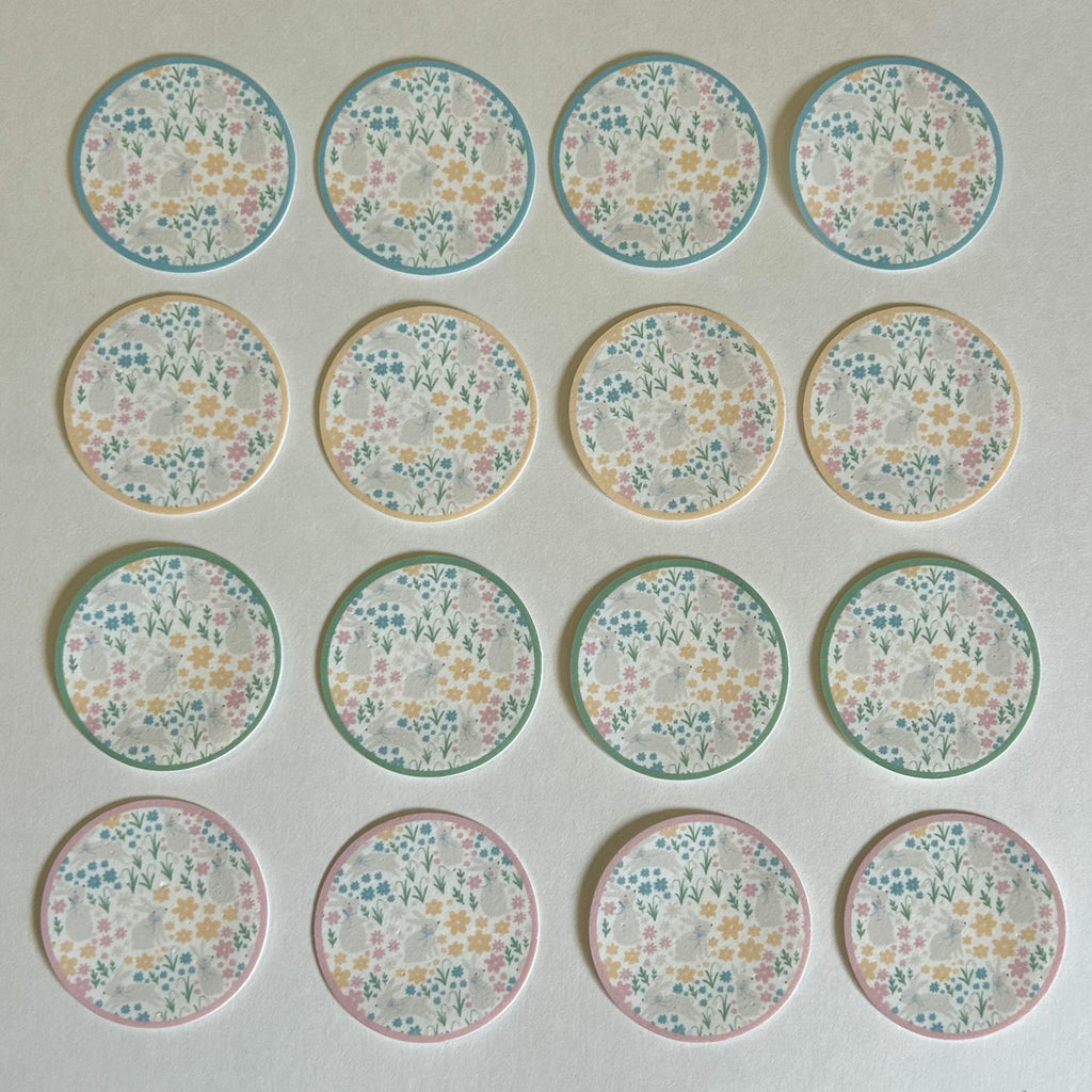 Easter Floral Print Pre-Cut Edible Images (16 Pack, MINI Size)