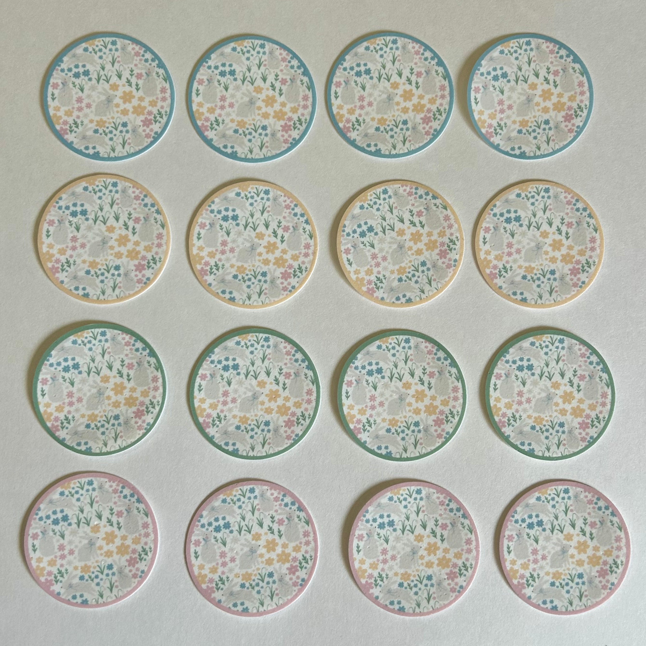 Easter Floral Print Pre-Cut Edible Images (16 Pack, MINI Size)