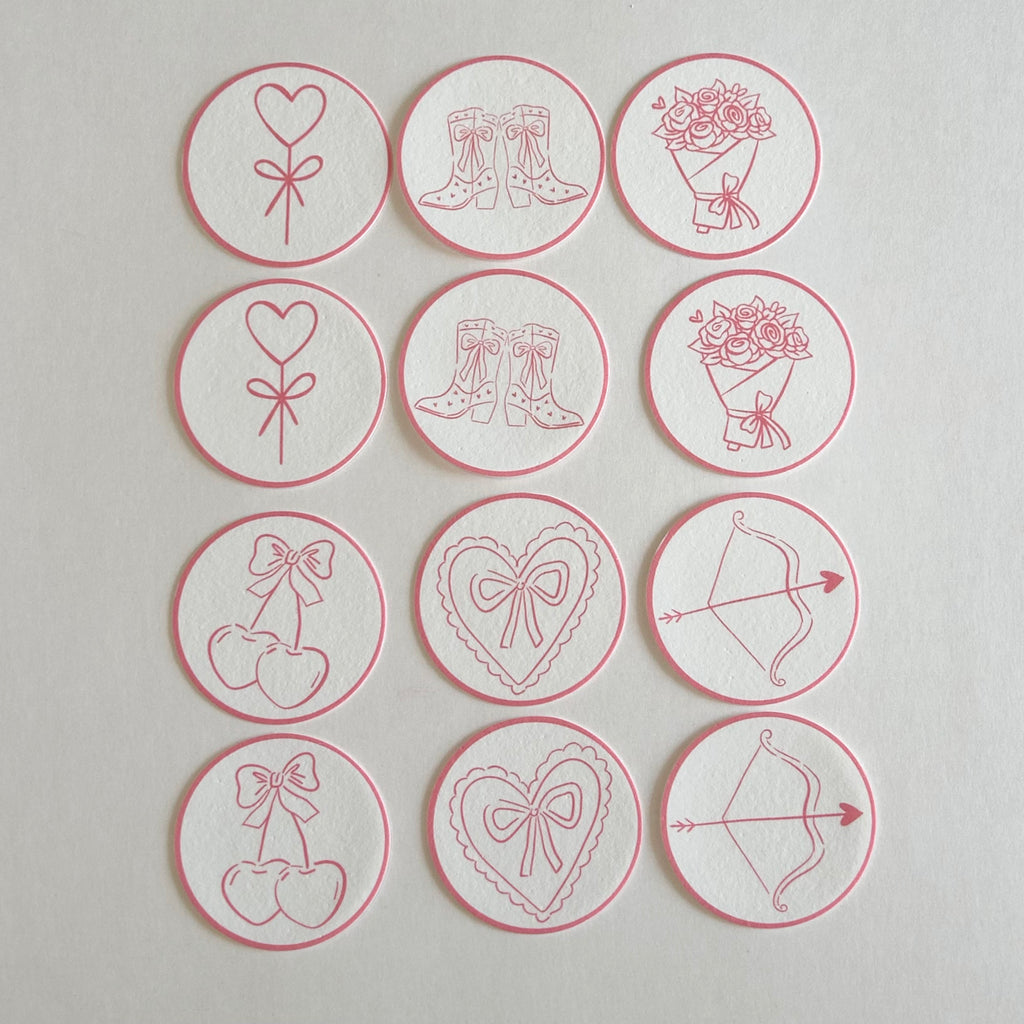 Trendy Pink Valentine's Day Pre-Cut Edible Images (12 Pack, Regular Size)