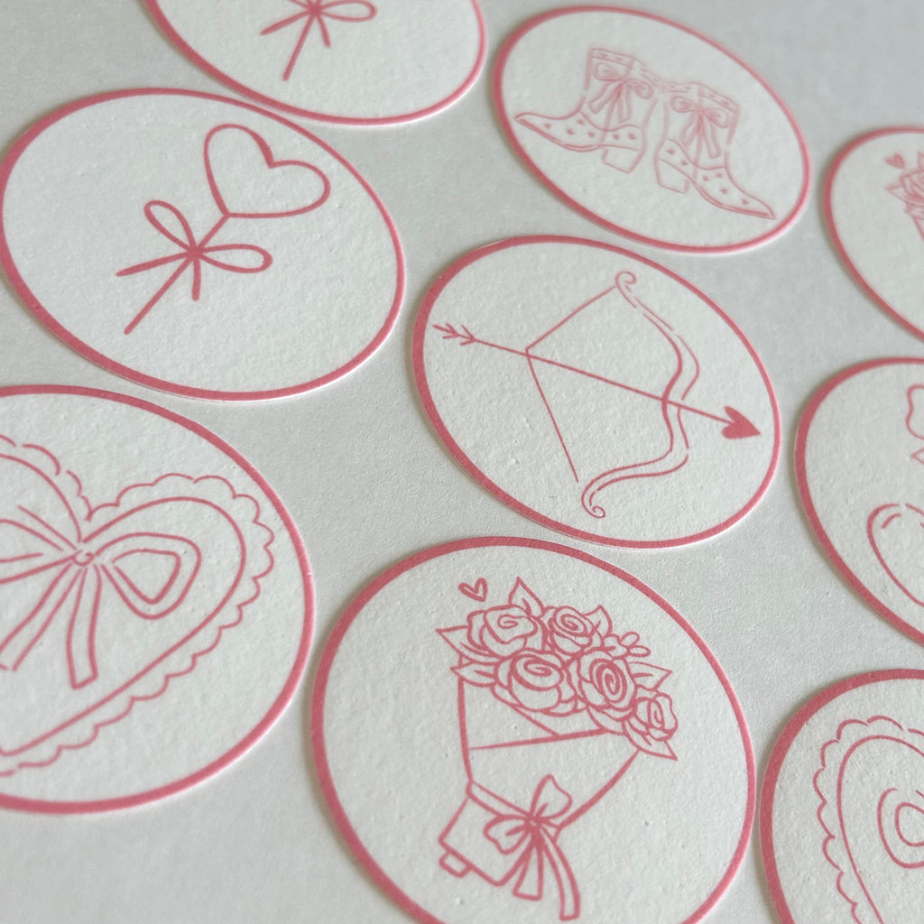 Trendy Pink Valentine's Day Pre-Cut Edible Images (12 Pack, Regular Size)